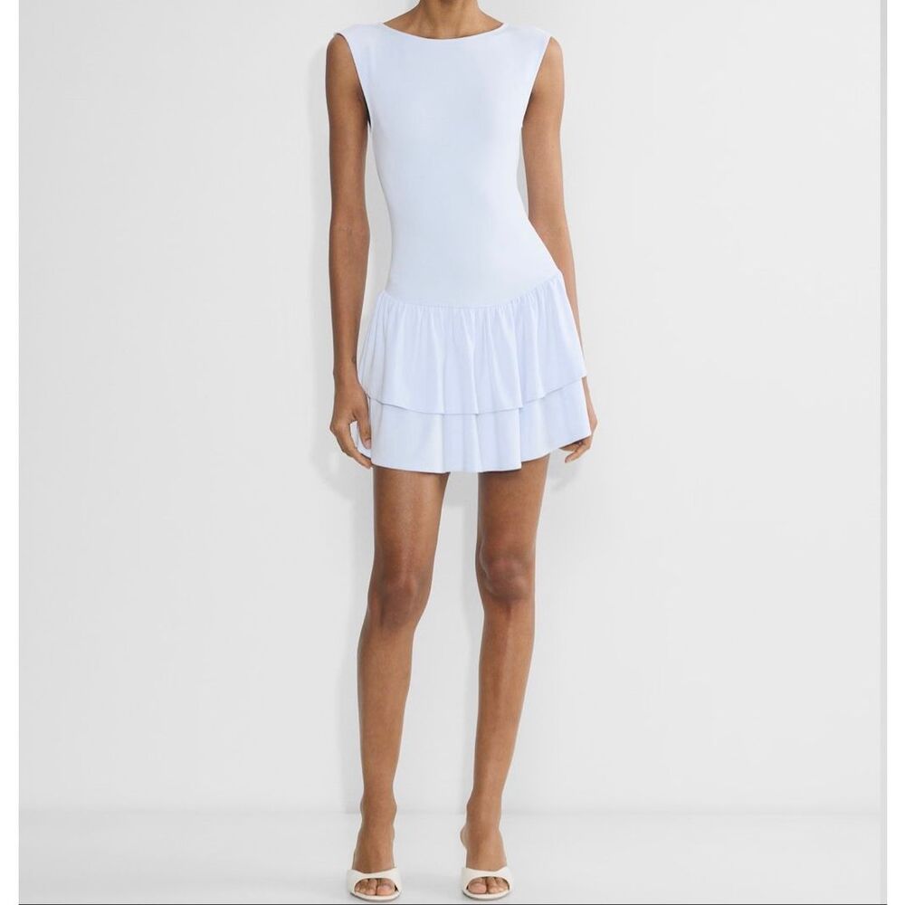 Aritzia Wilfred GoodLux Bloomsbury Boatneck Dress glimmer blue S NEW